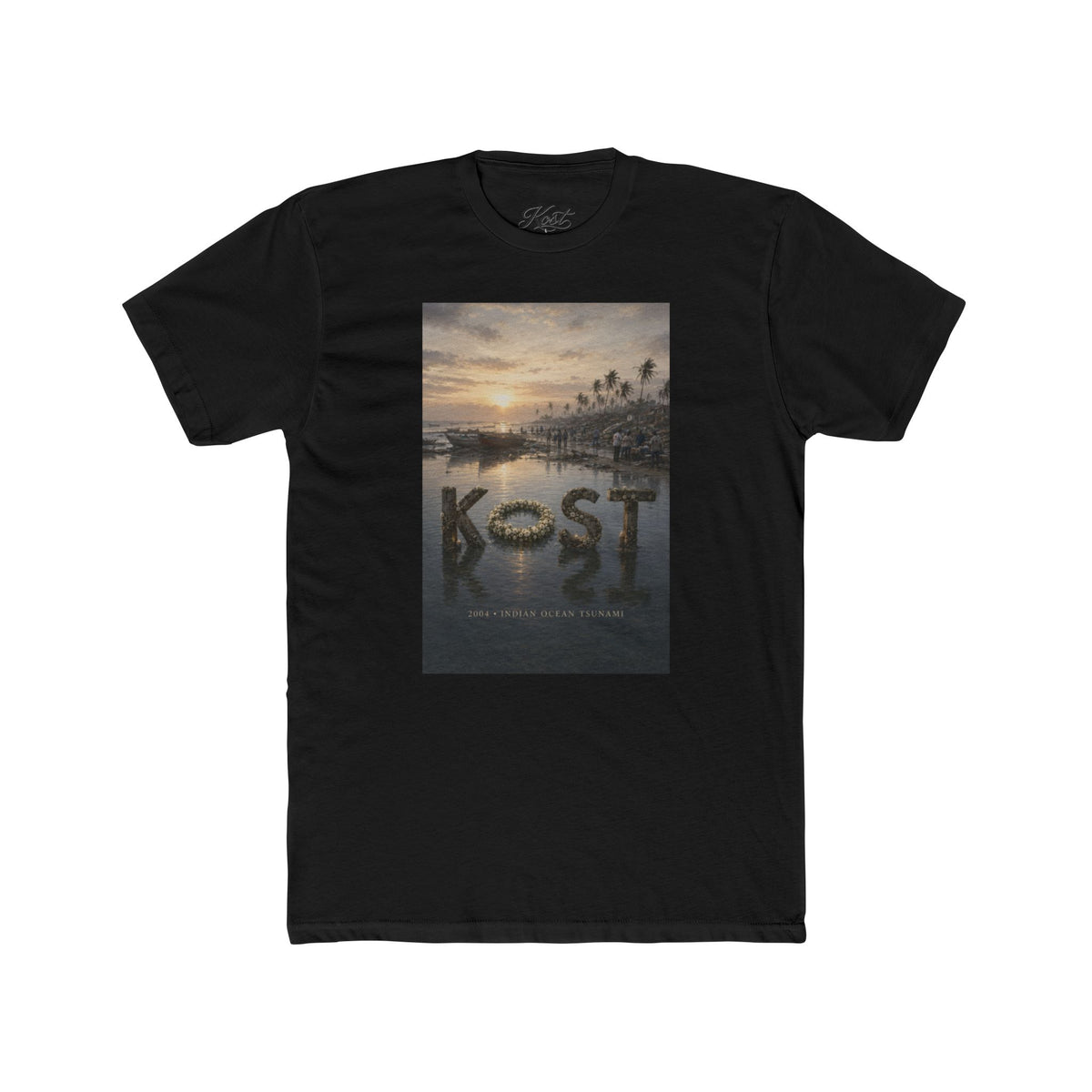 KOST Tropical Sunset Photo Tee — Palm Trees Beach Sunset Graphic T-Shirt