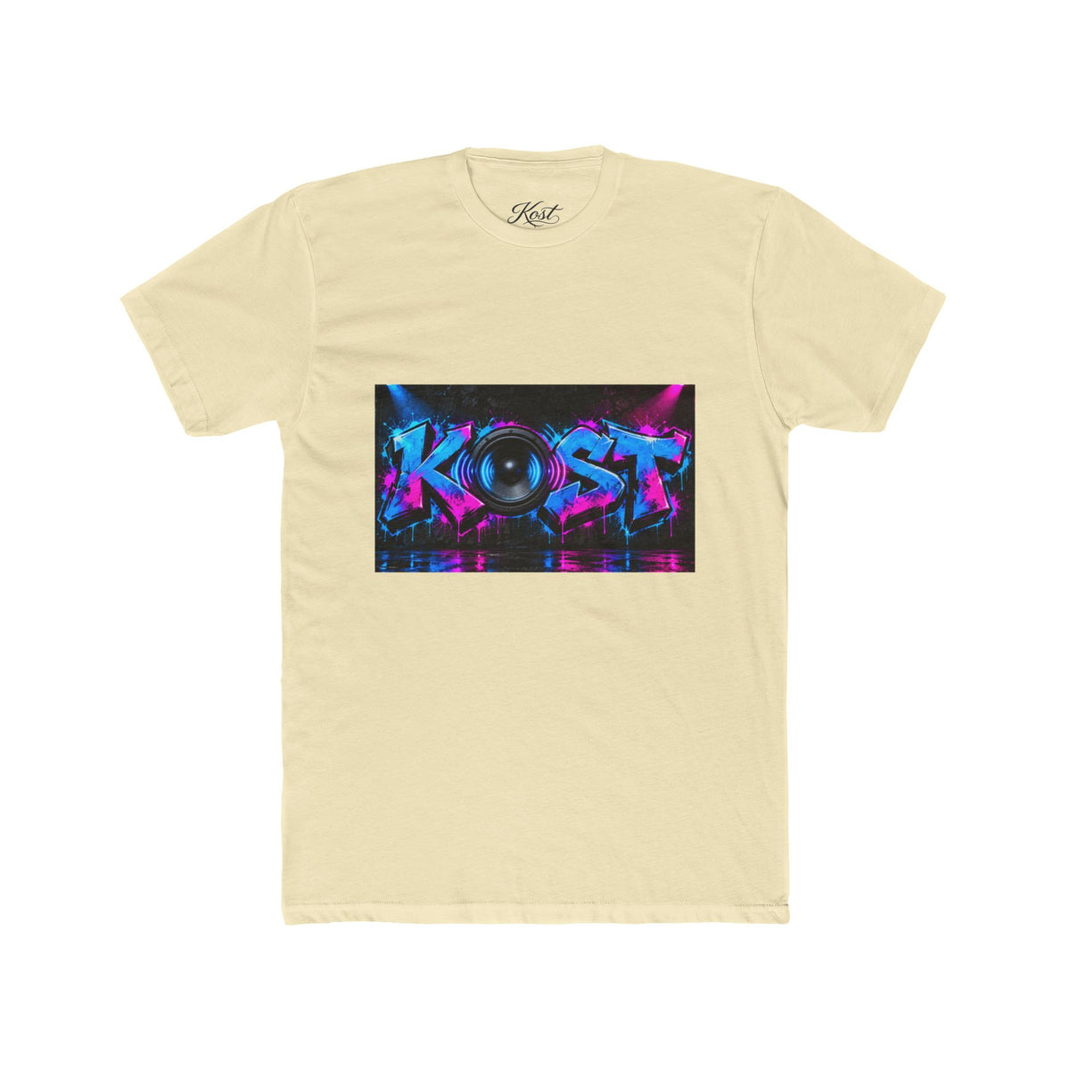 KOST Neon DJ Speaker Graphic T‑Shirt — Retro Vaporwave Music Tee