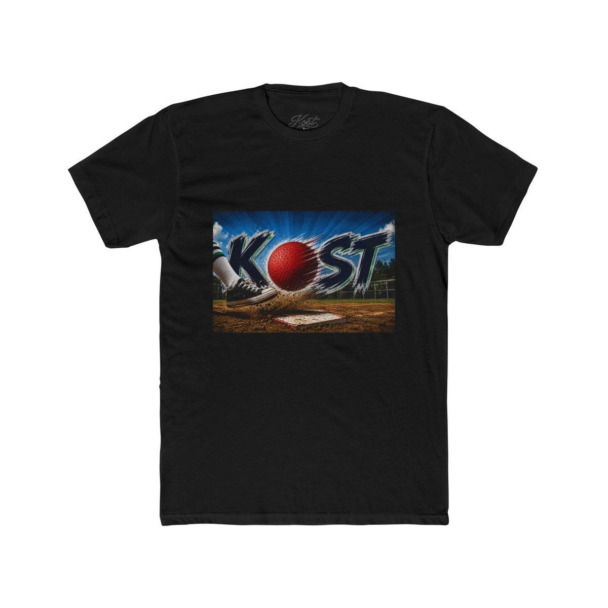 Baseball Graphic Tee — "KOST" Red Ball Field Design