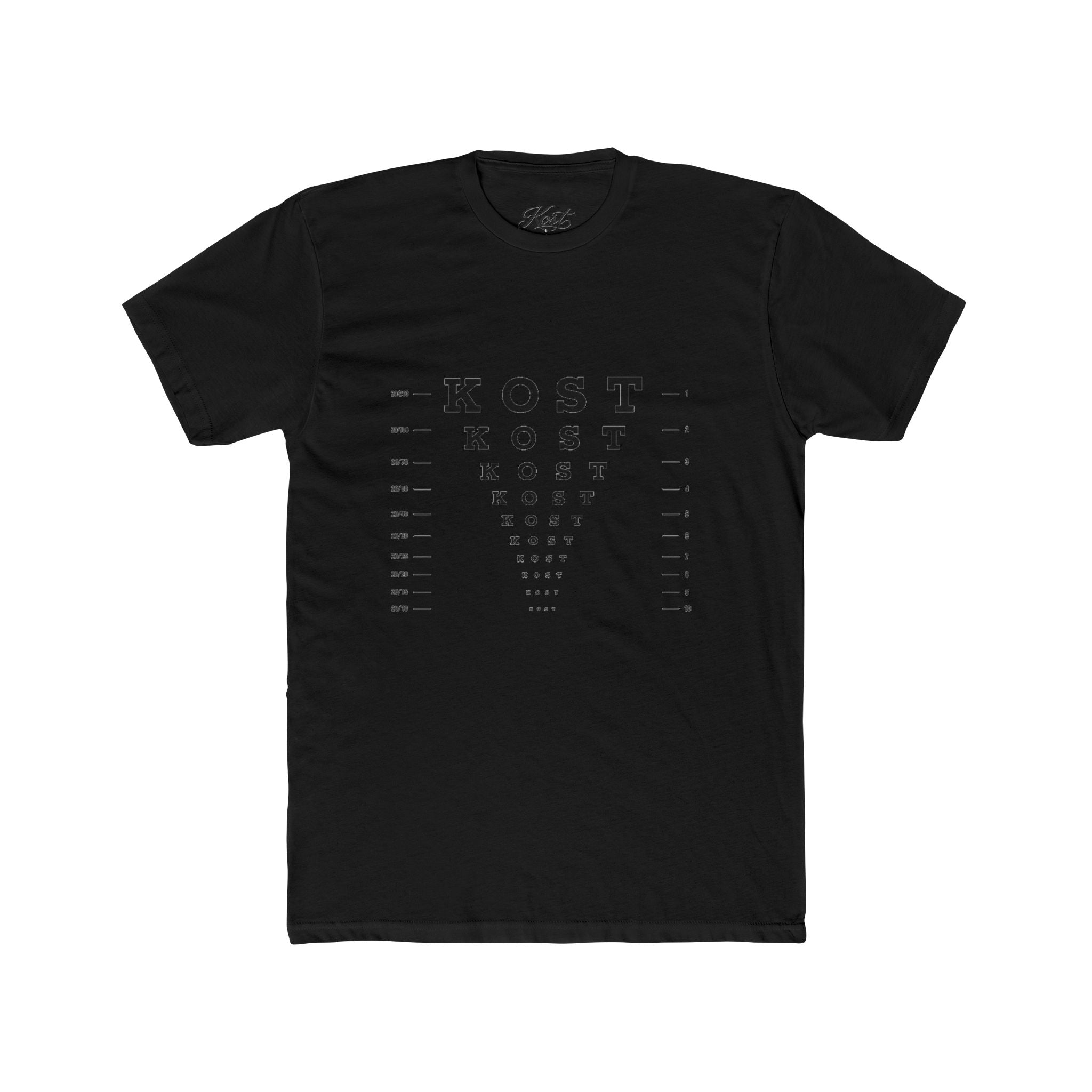 Eye Chart 'KOST' Graphic Tee — Vintage Optometrist Style Crewneck