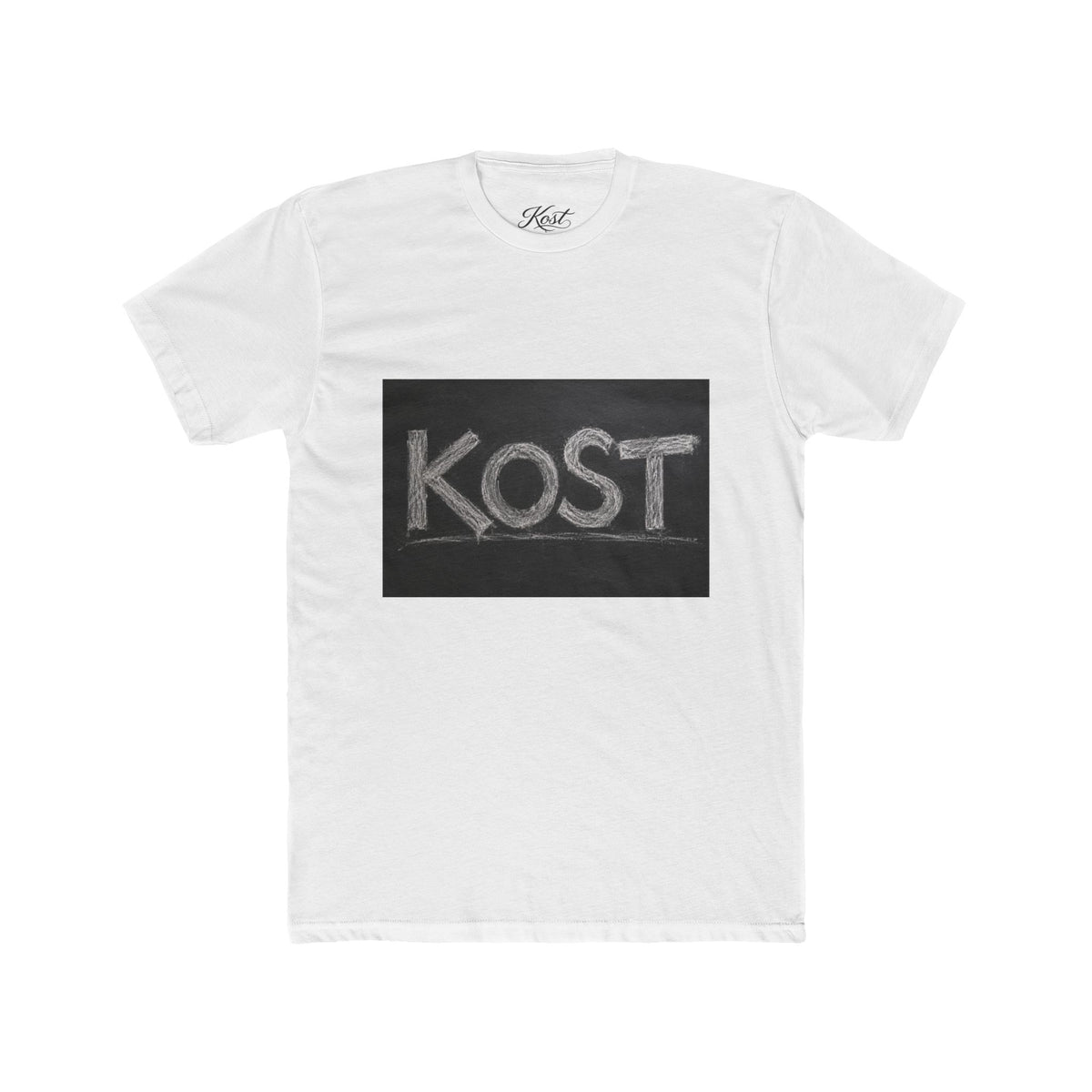 KOST Chalkboard Logo Tee — Vintage Chalk Graphic Cotton T‑Shirt