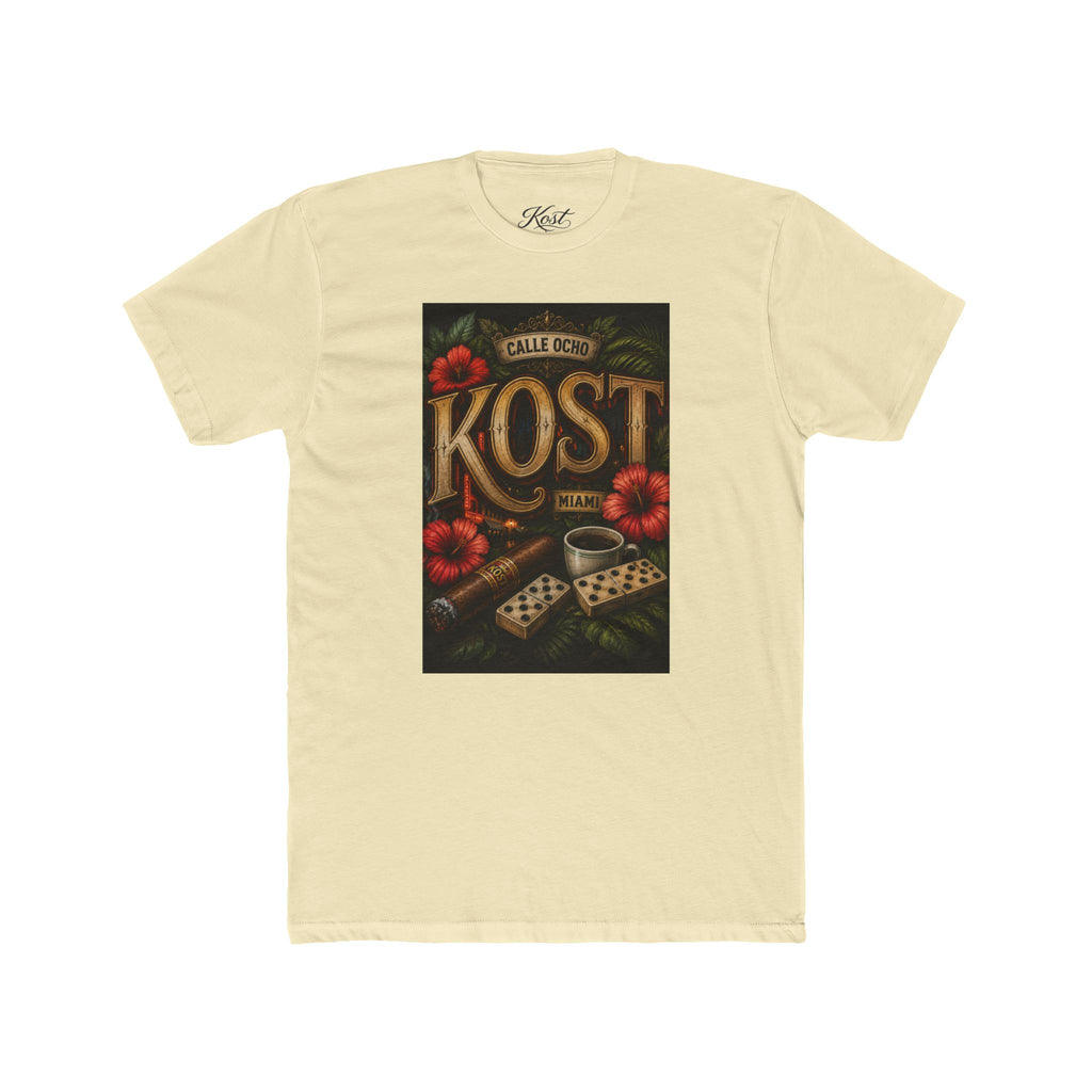 KOST Dice & Hibiscus Retro Tee — Vintage Gaming Floral Graphic T-Shirt