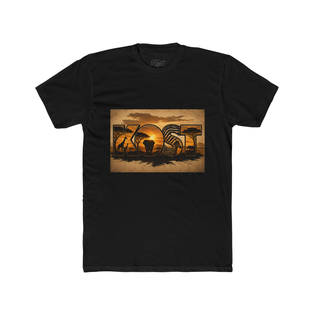 African Safari Sunset T-Shirt - Elephant & Acacia Silhouette Tee