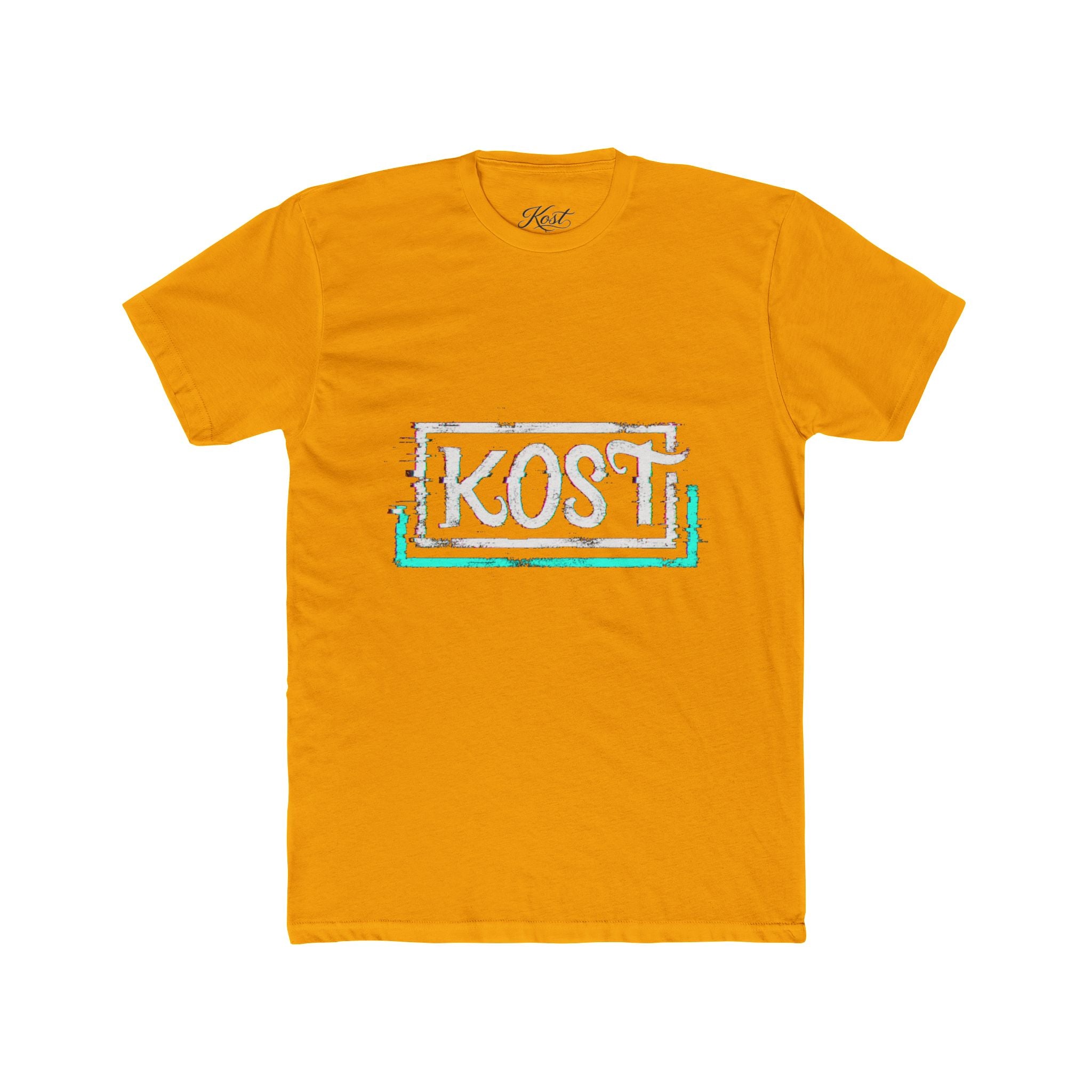 KOSI Retro Outline Logo Tee — White Cotton Crew T-Shirt