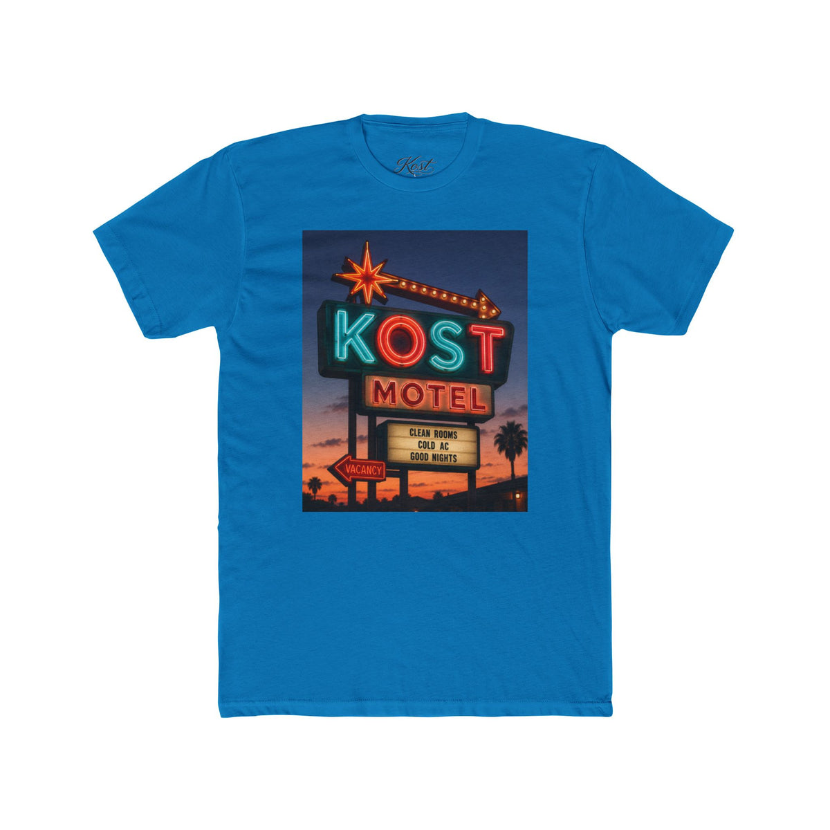 KOST Motel Retro Neon Sign Cotton T-Shirt