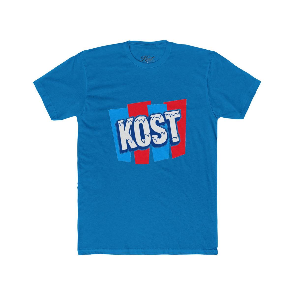 Kost Retro Logo T-Shirt — Red & Blue Graphic Crew Tee
