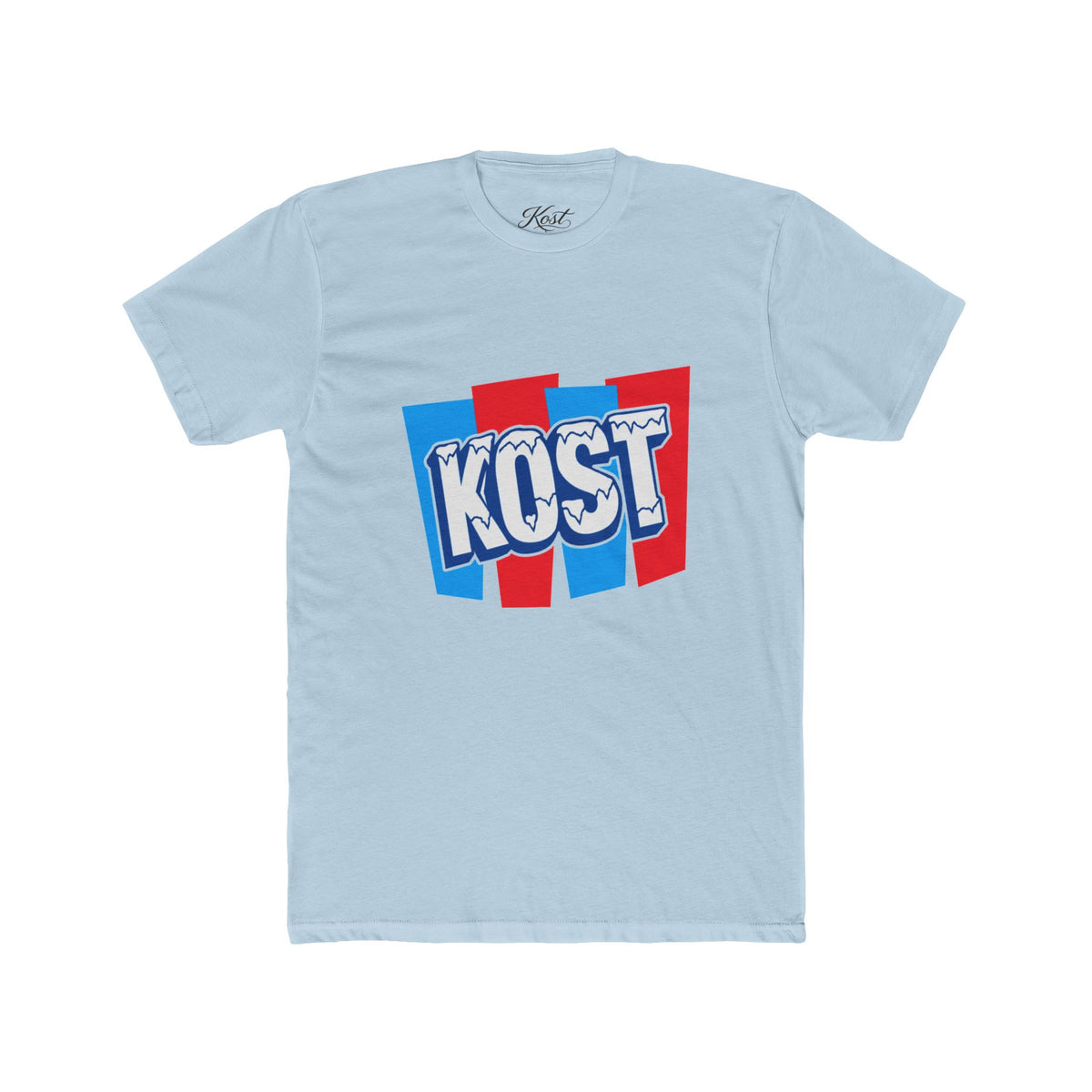 Kost Retro Logo T-Shirt — Red & Blue Graphic Crew Tee