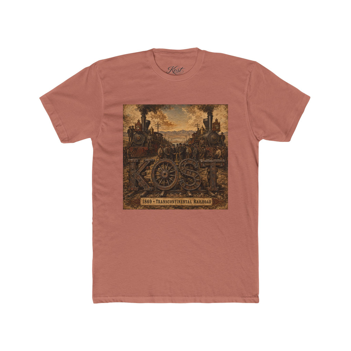 Vintage Rustic 'KOST' Graphic Tee — Industrial Steampunk Art Shirt