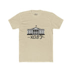 White Tee with White House Illustration and "KOST" Script – Patriotic Graphic T-Shirt