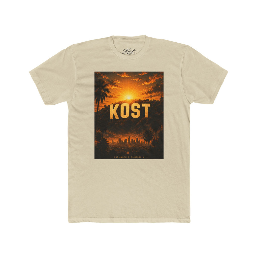 KOST Sunset Graphic Tee — Retro Palm Tree Cityscape T-Shirt