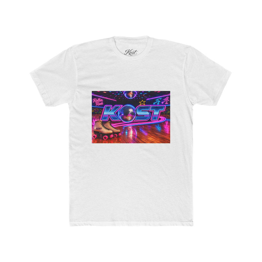 Retro Roller Disco Tee — "KOST" Neon 80s Skate Graphic T-Shirt
