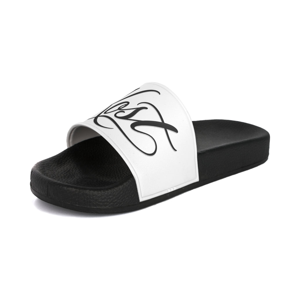 Men’s Slide Sandals with Gothic Calligraphy Design