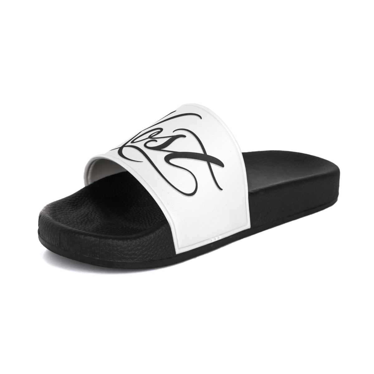 Men’s Slide Sandals with Gothic Calligraphy Design