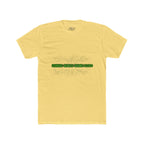 White Crew Tee — Minimal Green Stripe Graphic Tee