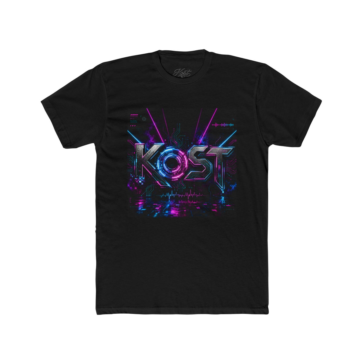 KOSY Neon Geometric Graphic T-Shirt