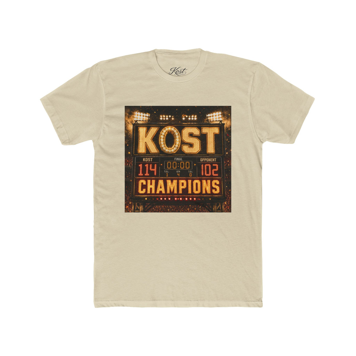 KOST Champions Basketball Scoreboard Tee – '114-102' Victory Shirt