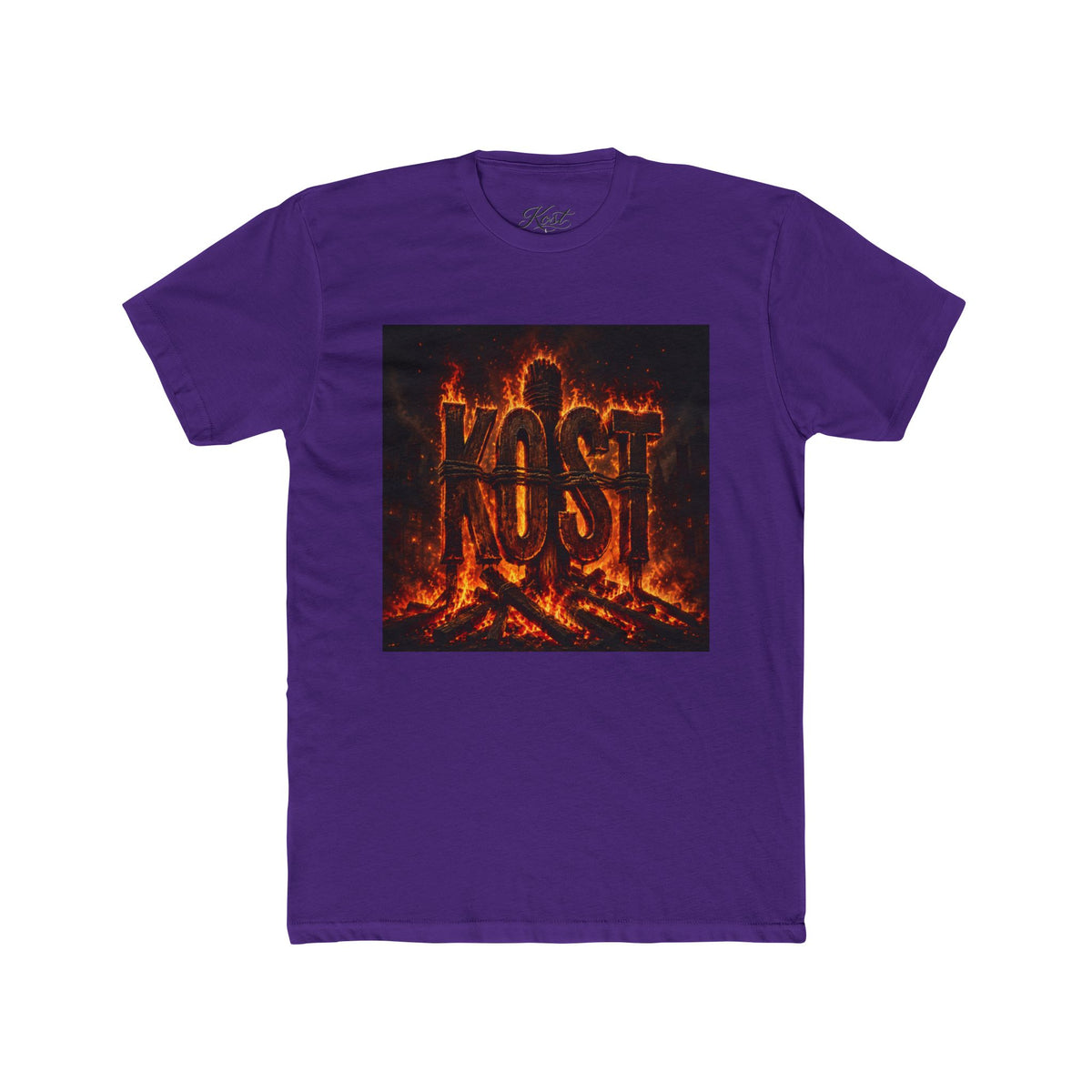 Crew Tee — 'KOST' Flaming Logo Graphic T-Shirt