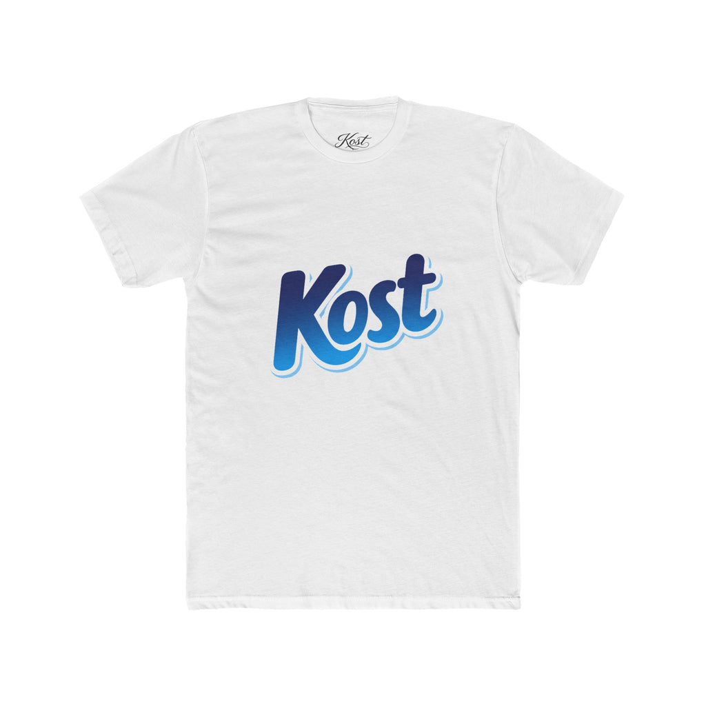 Kost Logo Tee — Retro Blue Script Graphic T-Shirt