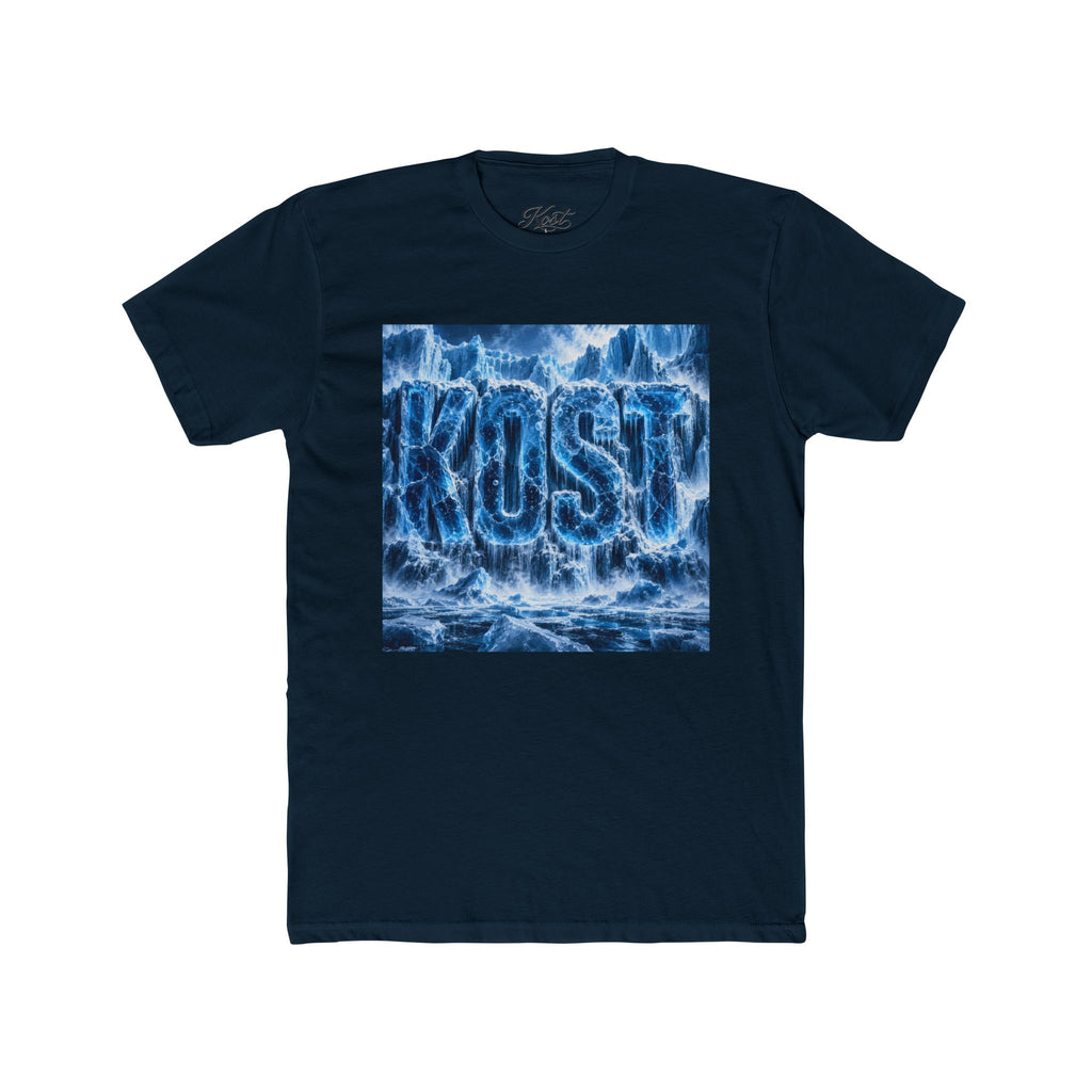 KOST Waterfall Graphic Tee — Blue Wave Texture Crew Shirt