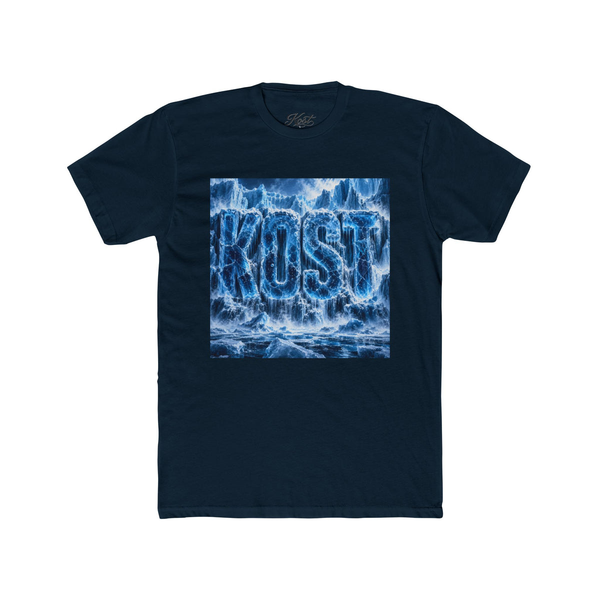 KOST Waterfall Graphic Tee — Blue Wave Texture Crew Shirt