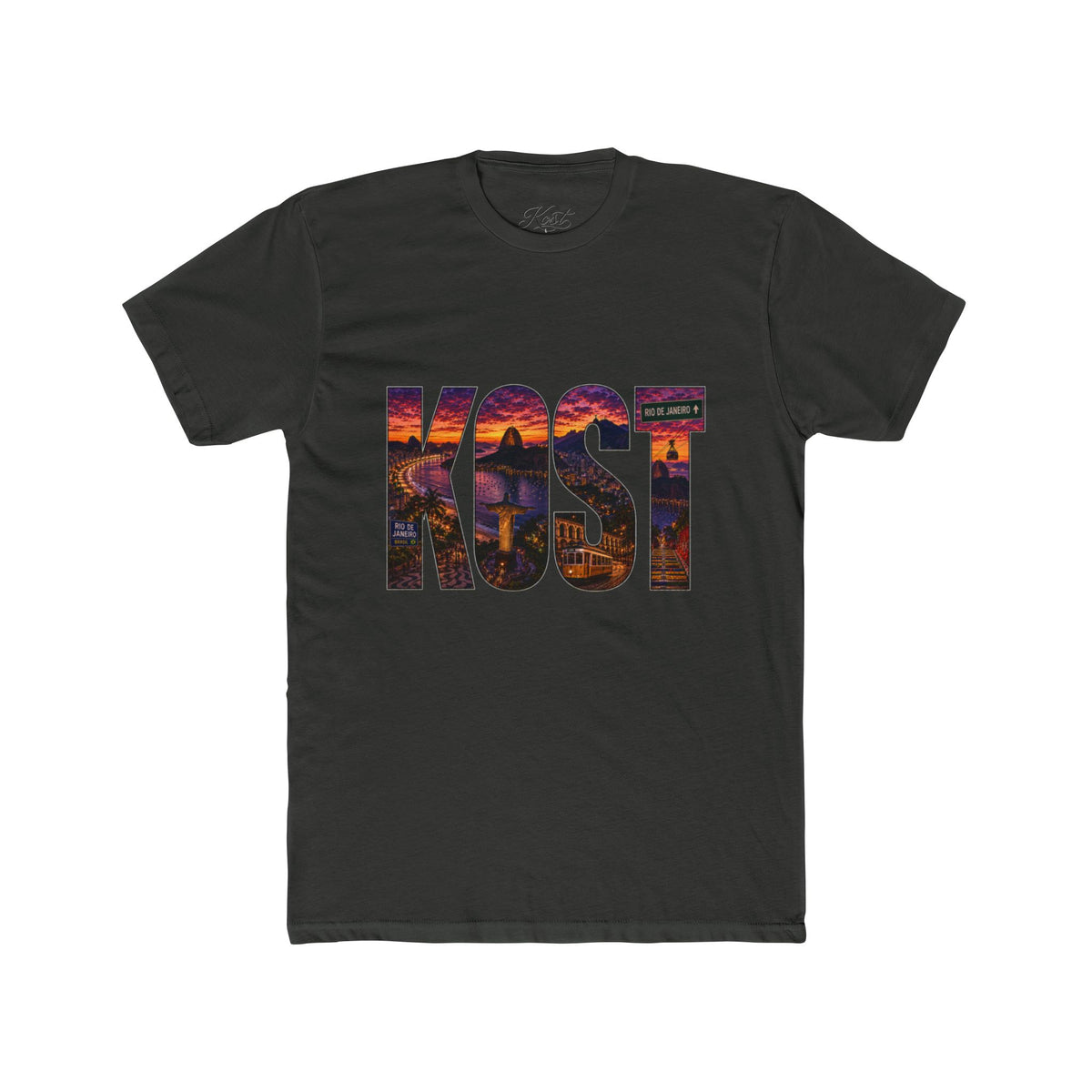KOST Sunset Graphic Tee — Bold City Name Lettering T-Shirt