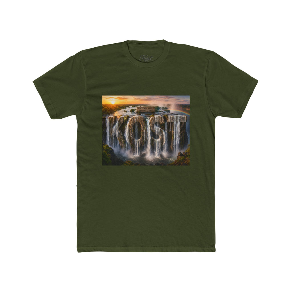 Coast Waterfall Graphic Tee — Scenic Sunset Nature T-Shirt