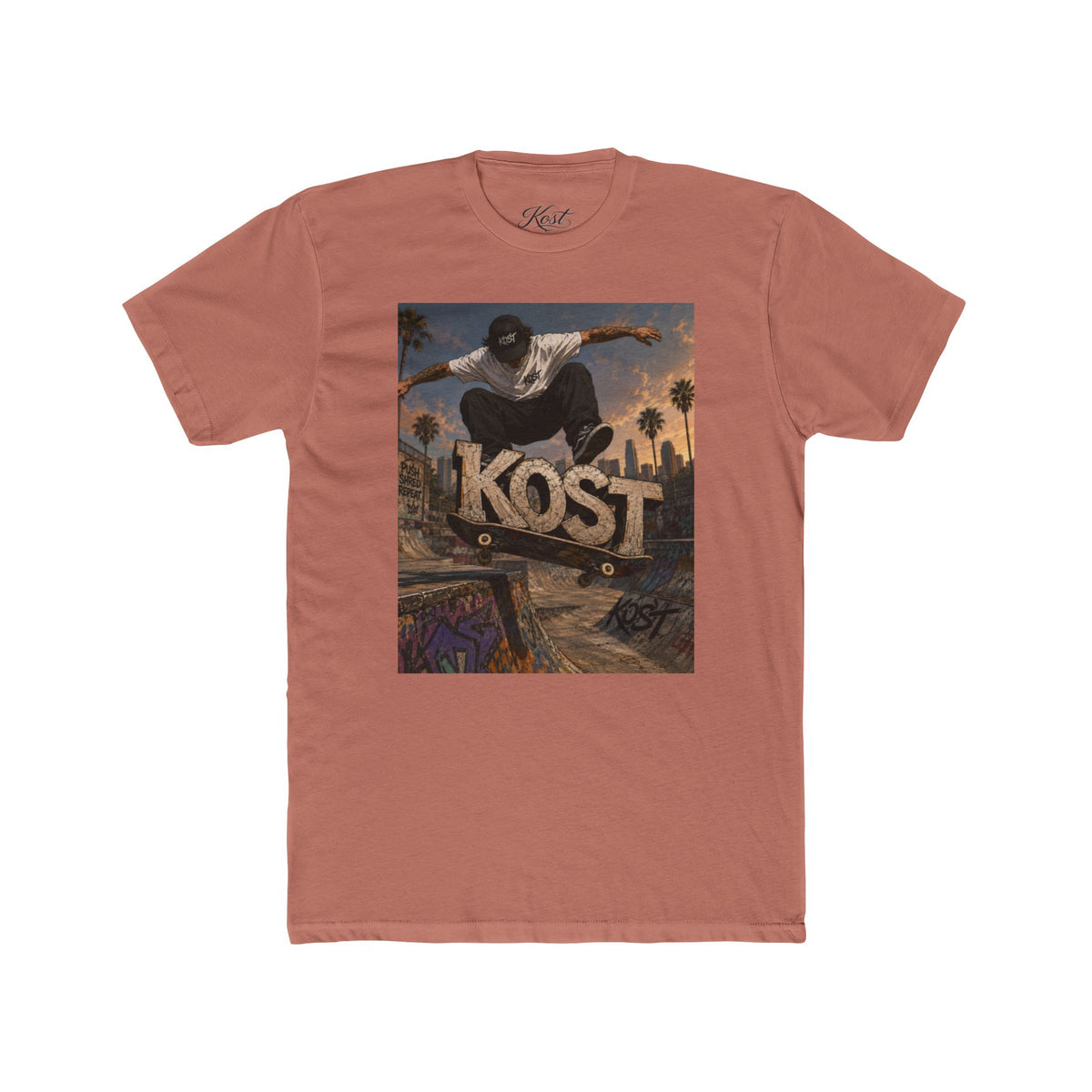 Skater KOST Graphic Tee — Urban Skateboard Crew Shirt