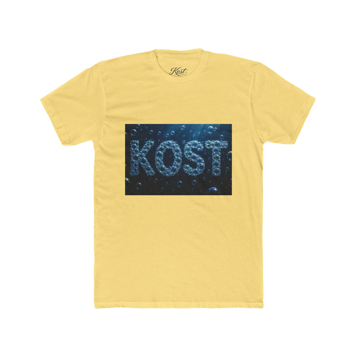 KOST Bubble Text Tee — Nautical Blue Graphic Crewneck Shirt