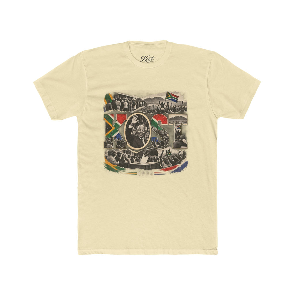 Vintage South Africa Collage Tee – Nelson Mandela & Heritage Flag Graphic