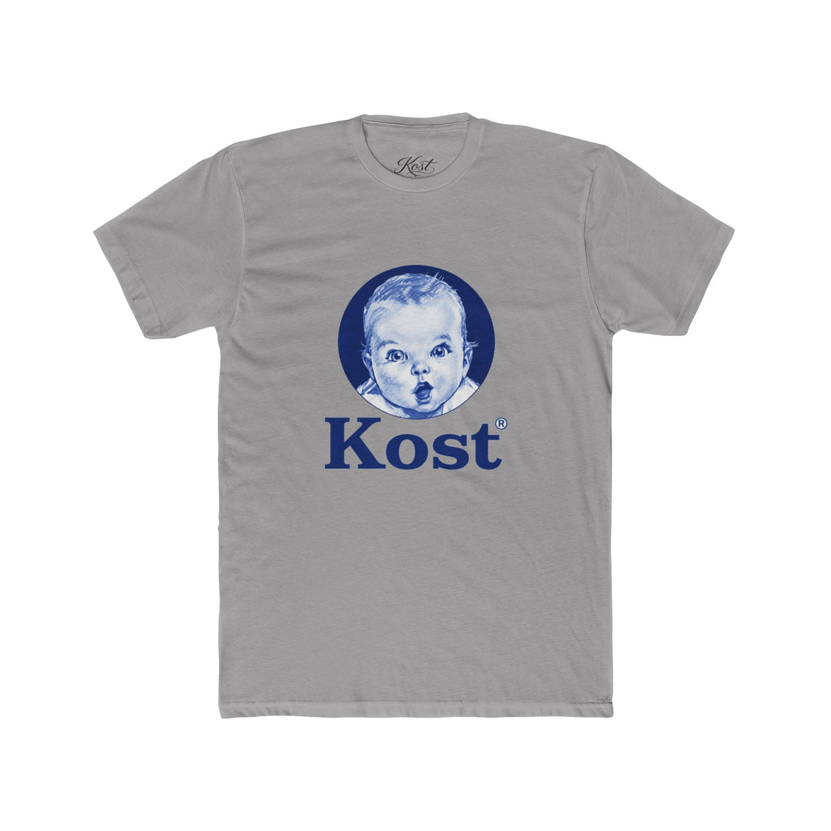 Retro Baby Face Tee — "Kost" Vintage Logo Cotton T-Shirt