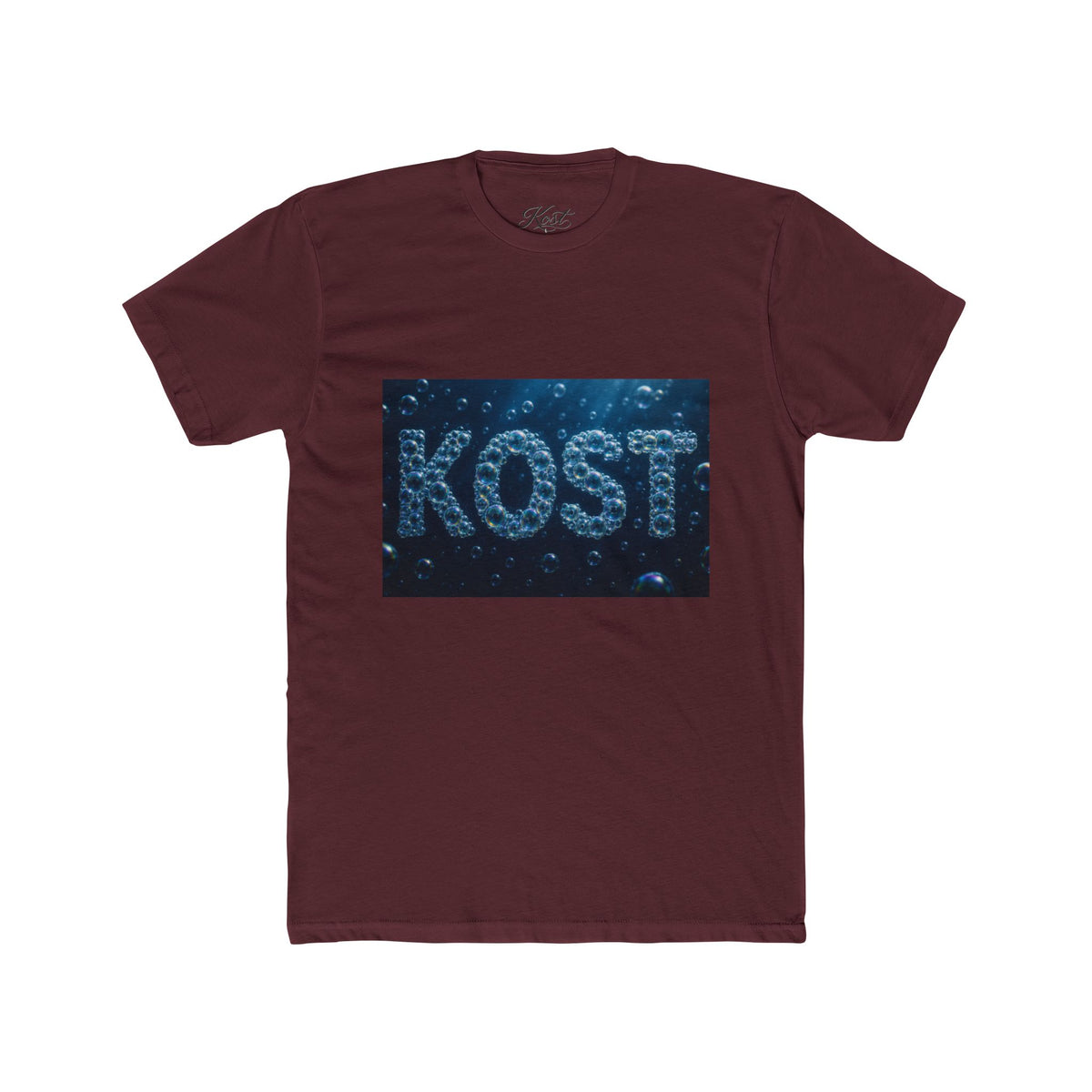 KOST Bubble Text Tee — Nautical Blue Graphic Crewneck Shirt