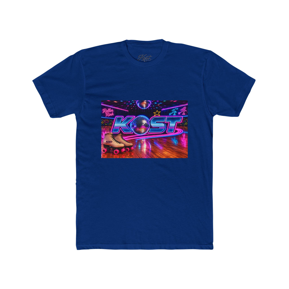 Retro Roller Disco Tee — "KOST" Neon 80s Skate Graphic T-Shirt