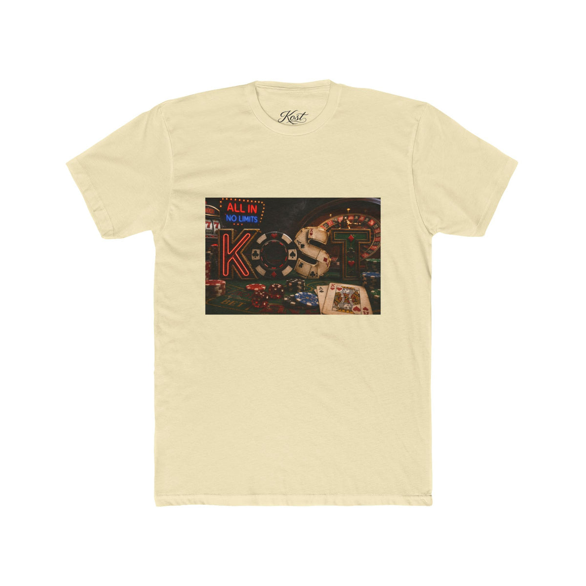 Casino Night Graphic Tee — "All In" Poker Neon Sign T-Shirt