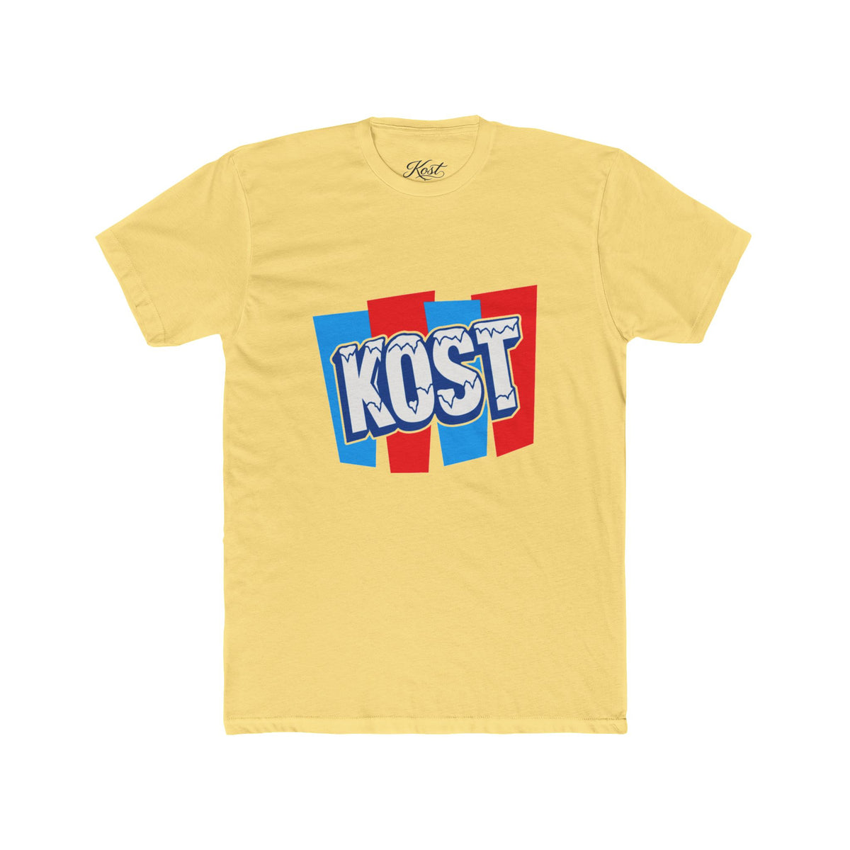 Kost Retro Logo T-Shirt — Red & Blue Graphic Crew Tee