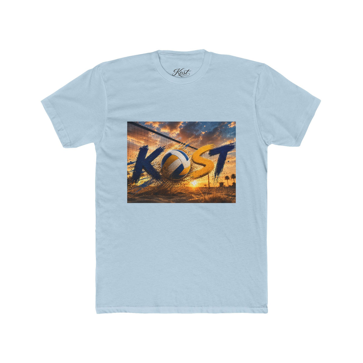 KOST Sunset Palm Tee — Vintage Radio Call Letters Beach T-Shirt