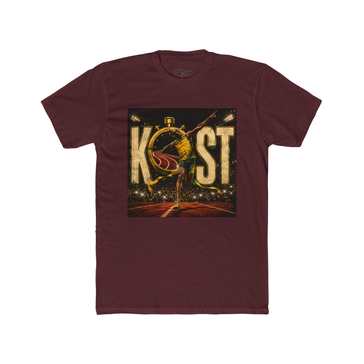 KOST Track Runner Graphic Tee — 'KOST' Stopwatch Running Design