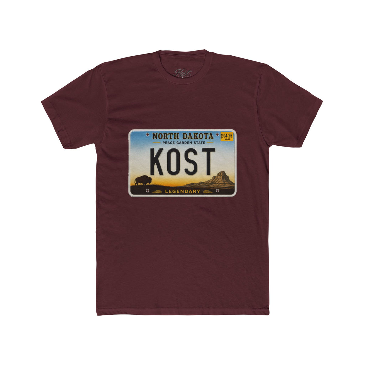 North Dakota License Plate Tee – 'KOST' Vintage State Pride T-Shirt