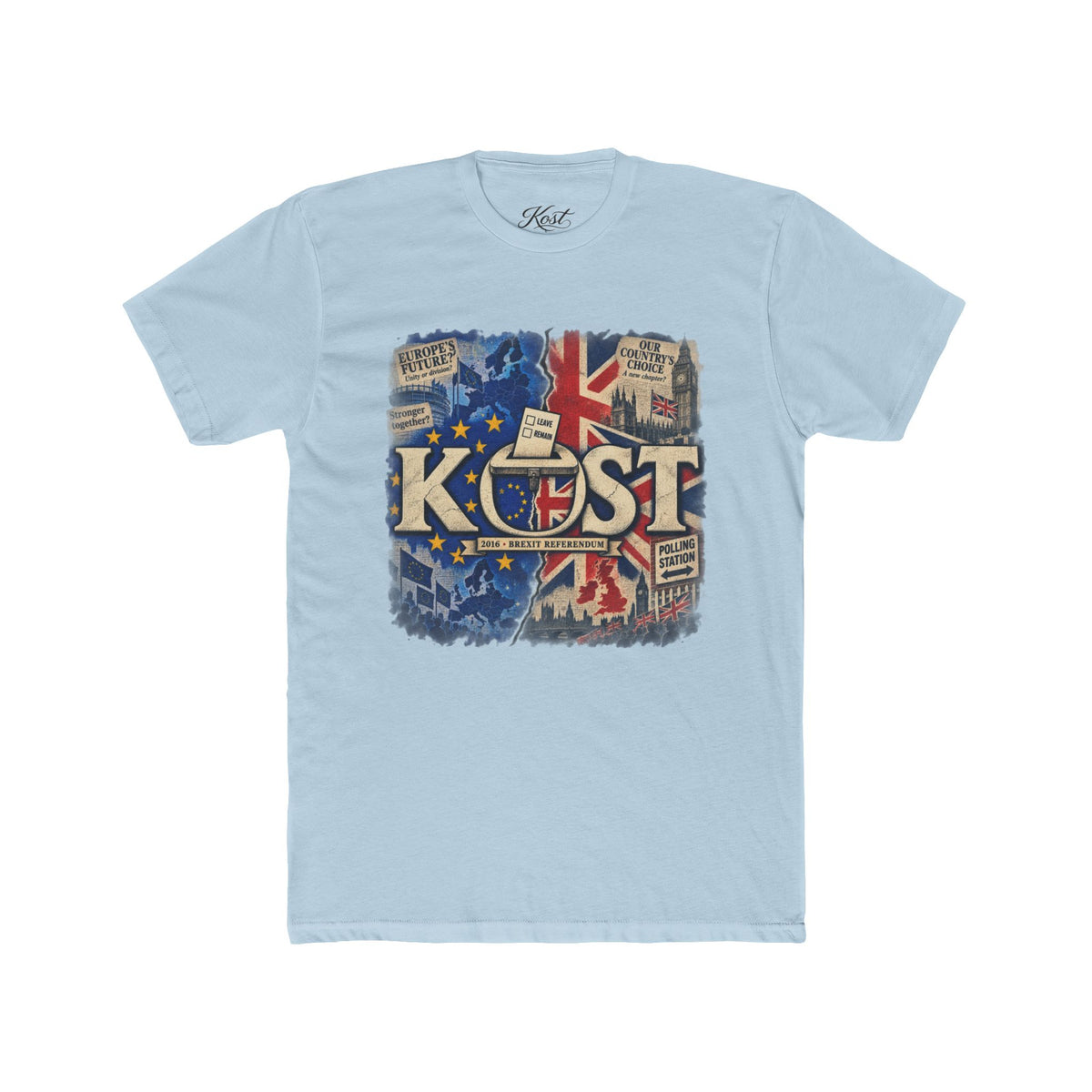 KOST Retro British-Inspired Graphic Tee — Vintage Union Jack Radio Design