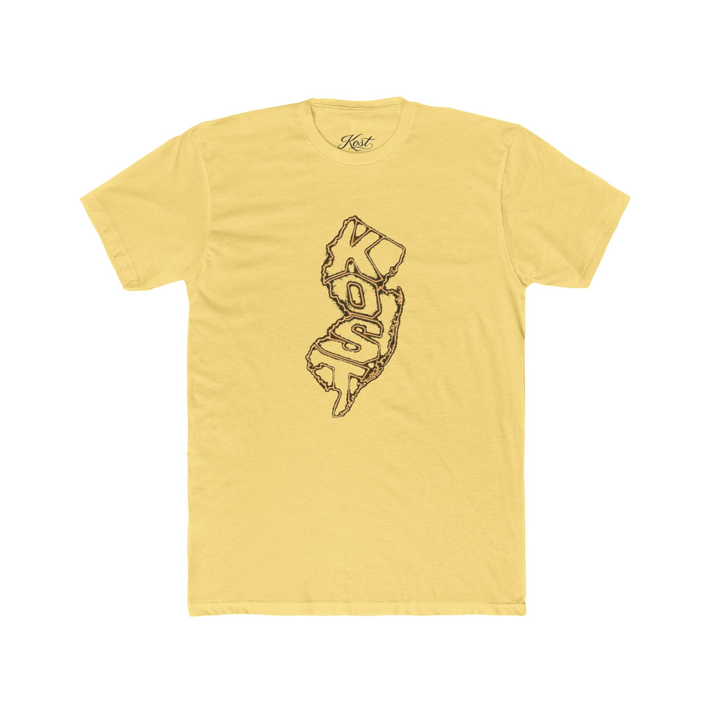 New Jersey 'KOSO' Map Tee — Vintage Gold State Graphic T-Shirt