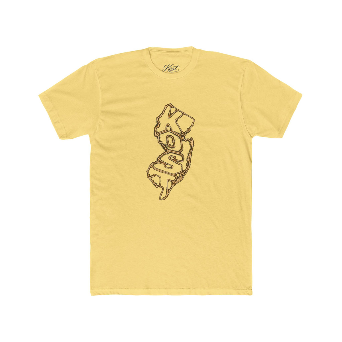 New Jersey 'KOSO' Map Tee — Vintage Gold State Graphic T-Shirt