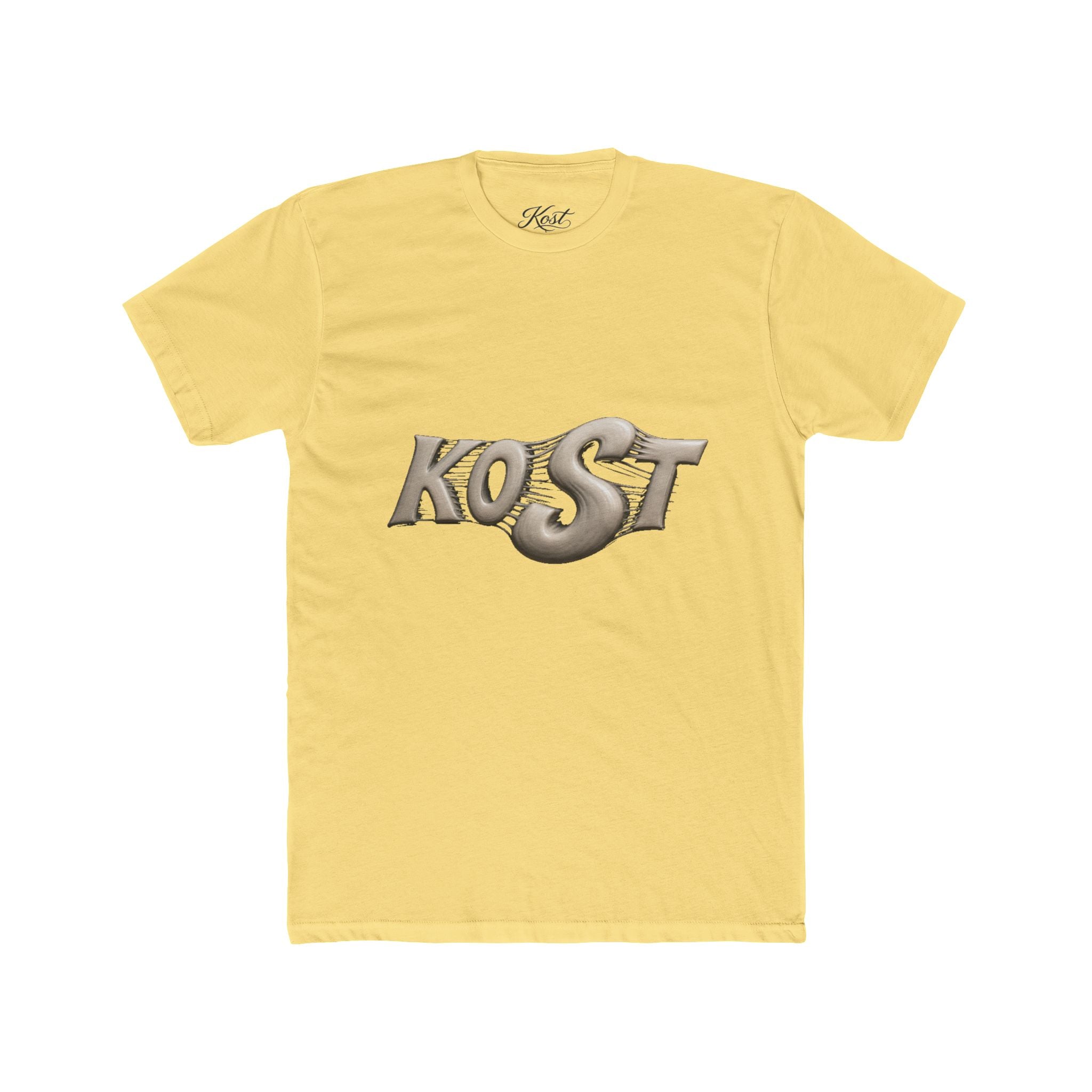 KOST Metallic Logo Tee - Retro Chrome Graphic T-Shirt