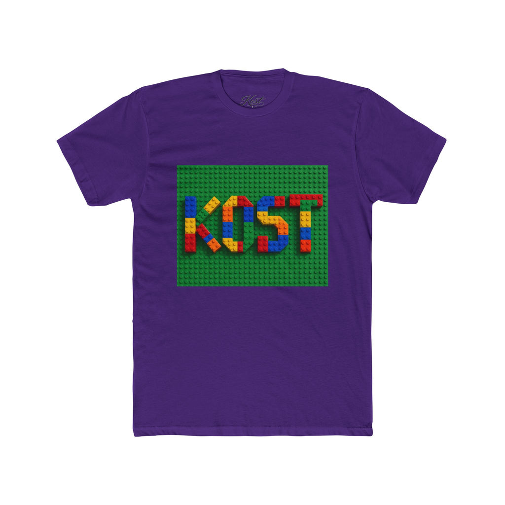 Kids Block Name Tee — Colorful Building Brick 'KOST' Graphic Shirt