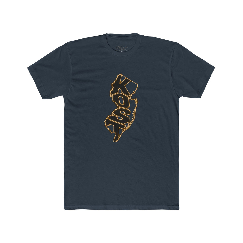 New Jersey KOSO State Outline Tee — Vintage Gold Script Jersey T-Shirt