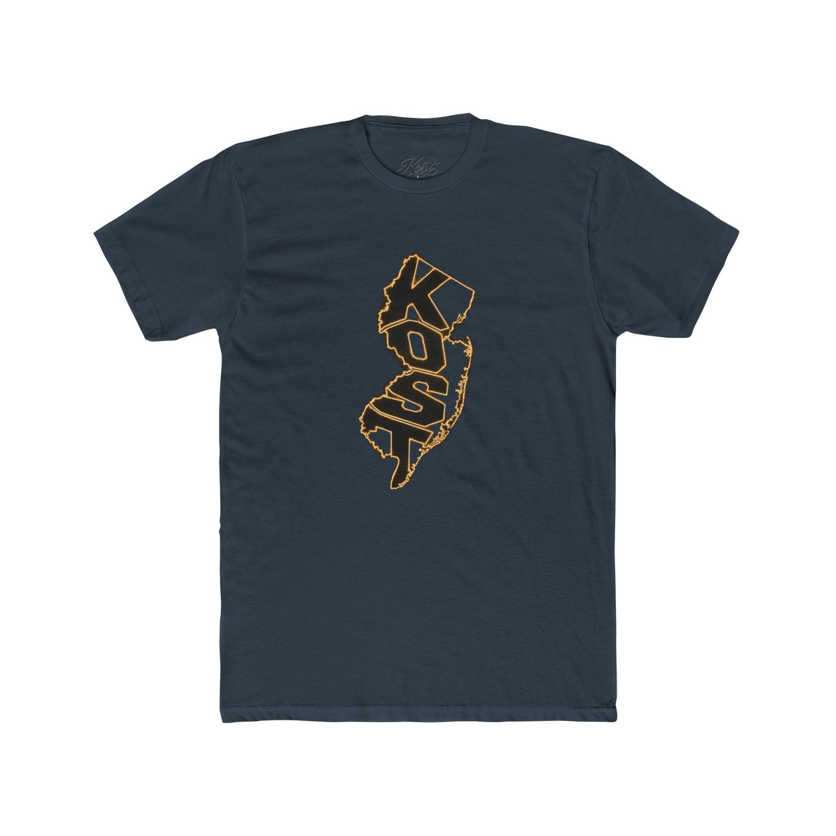 New Jersey KOSO State Outline Tee — Vintage Gold Script Jersey T-Shirt
