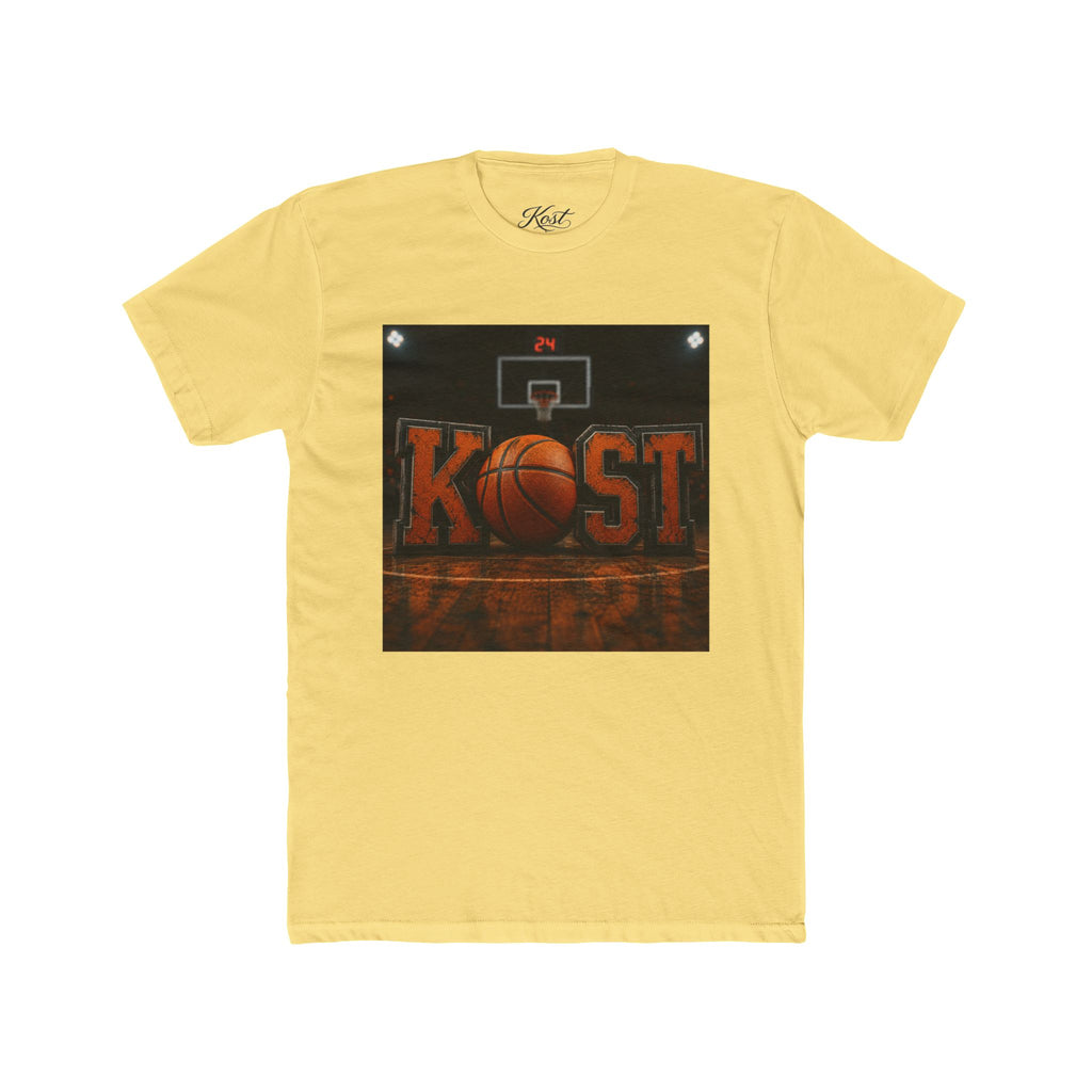 Basketball Court Graphic Tee — 'KOST' Logo with Basketball