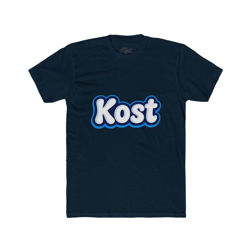 Kost Retro Bubble Logo Tee — White Cotton Crewneck