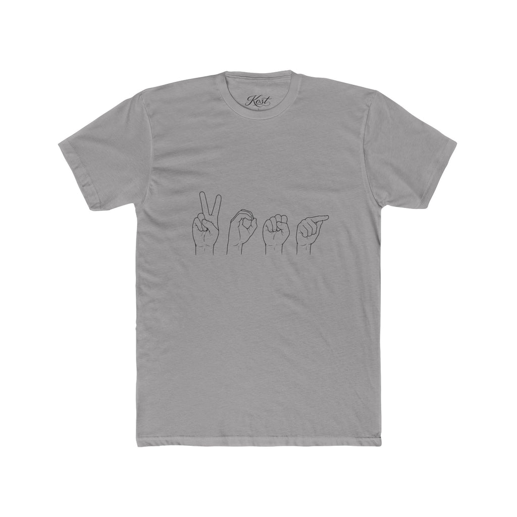ASL Love Line Art Tee — "LOVE" Fingerspelling Cotton T‑Shirt