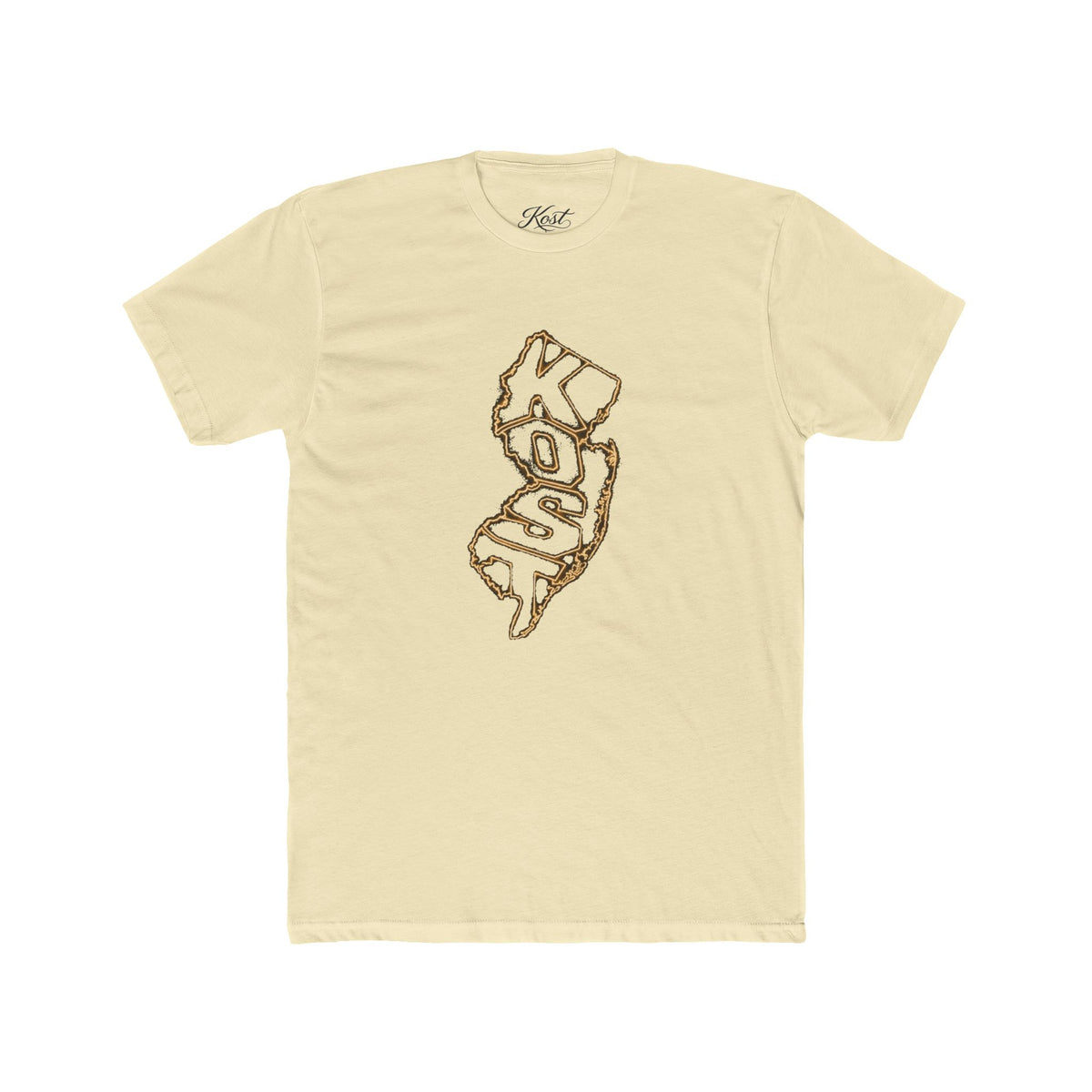 New Jersey 'KOSO' Map Tee — Vintage Gold State Graphic T-Shirt