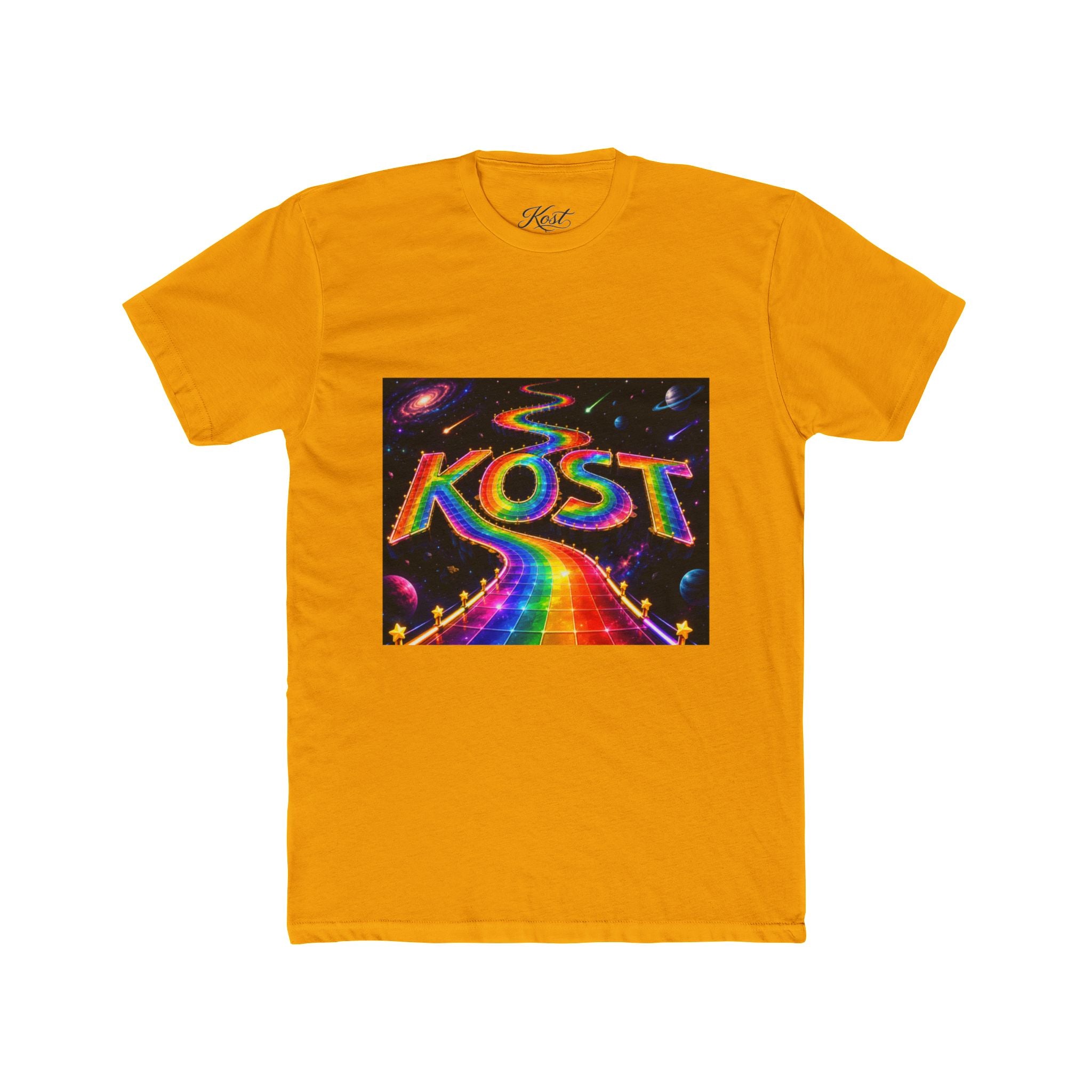 KOST Rainbow Road T-Shirt — Psychedelic Retro Cosmic Graphic Tee