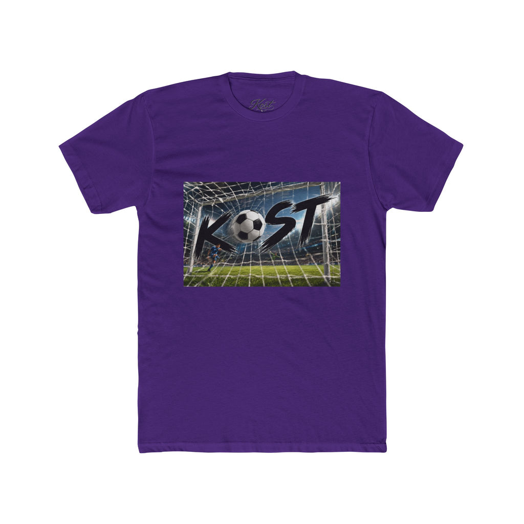 Soccer Goal Graphic Tee — “KOST” Ball in Net Cotton T‑Shirt